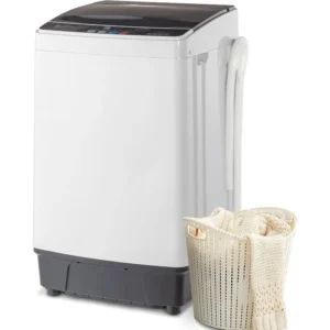 ROVSUN 17.6lbs Full Automatic Washing Machine, 2 in 1 Portable Laundry ClothesWasher with Drain Pump, Compact Washer and Dryer