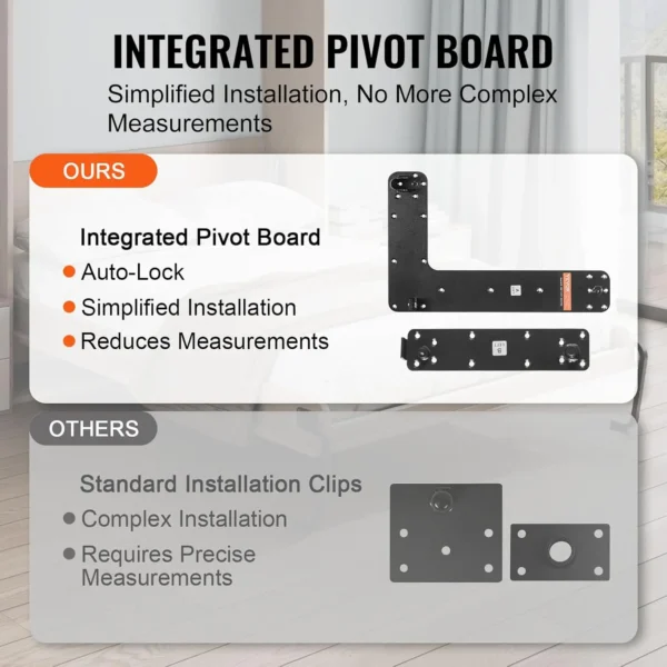 Murphy Bed Kit, Twin Size, Vertical Deluxe DIY Wall Bed Mechanical Hardware Kit, Pneumatic Lever Heavy Duty Bed Frame Support - Image 4