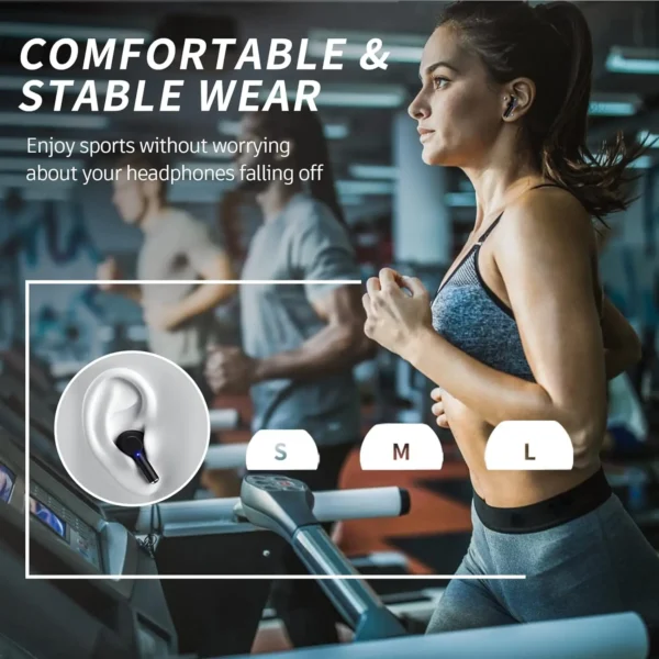 Wireless Earphone Bluetooth 5.3 Headphone 60H Playback LED Power Display Ear Buds Mic Noise Cancellation Stereo Sound Earphones - Image 6