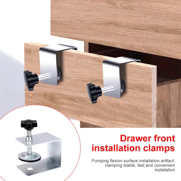 1/2pcs Stainless Steel G-shaped Drawer Panel Mounter Clip Drawer Front Installation Clamp Hardware Durable DIY Woodworking Tools - Image 3