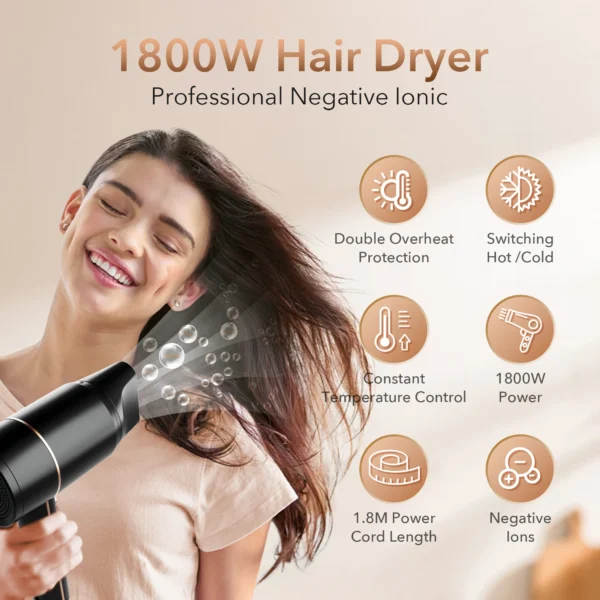 Sejoy 1800W Electric Hair Dryer 110v Hair Dryer Personal Hair Care Styling Negative Ion Tool Constant Anion Hair Dryers - Image 3