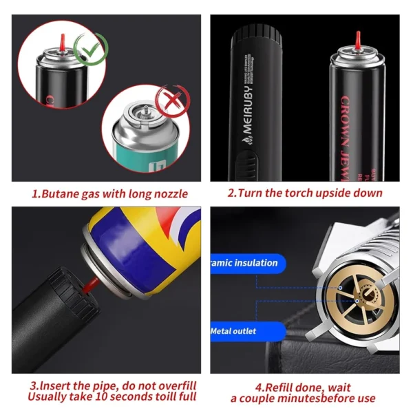 Windproof Turbo Torch Jet Butane Gas Lighter 360 Degree Inverted Ignition Cigar Lighters for Kitchen Candles BBQ Baking Camping - Image 6