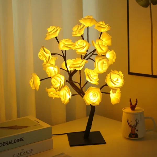 LED Rose Tree Lights 24LEDs USB Operated Table Lamp Atmosphere Lighting for Wedding Party Gift Birthday Festival Lover Home Deco - Image 2