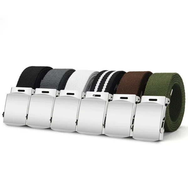 1Pcs New Fashion Unisex Tactical Waist Belt Jeans Male Casual Men Women Belt Canvas 3.0cm Webbing Waistband Ceinture Femme Belts - Image 2
