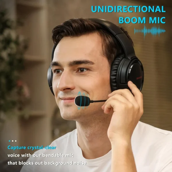 BINNUNE 2.4G Wireless Gaming Headset for PS5 PS4 PC NS Bluetooth USB Gamer Headphones with Noise Canceling Mic Work Earpones - Image 5