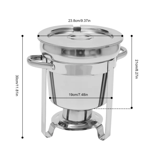 7L Food Warmer 201 Stainless Steel Stock Pot Soup Stove Durable Easy to Clean Essential Kitchen Gadget - Image 6