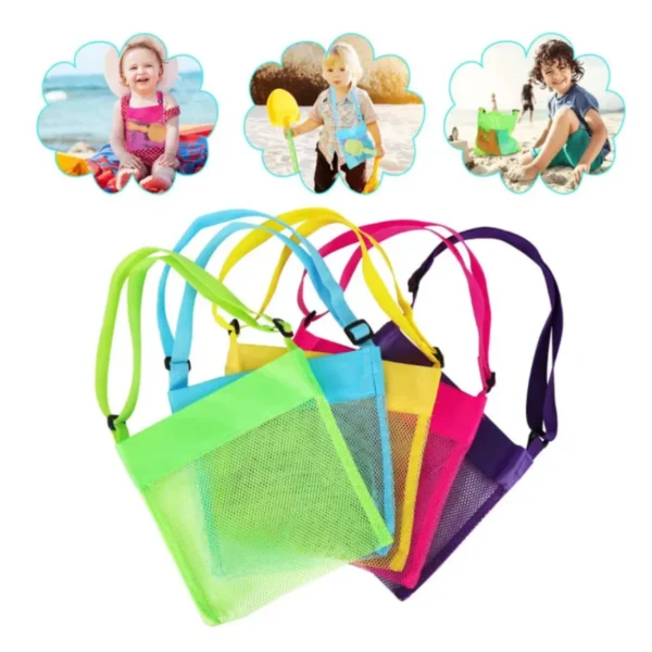 Sand Away Protable Mesh Toys Bags Swimming Large Beach eco Women Cosmetic Makeup - Image 2