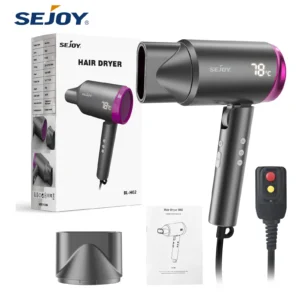 SEJOY Ionic Hair Dryer With Negative Ion Temp Setting for Home LED Display Portable Lightweight Blow Dryer No Hair Damage