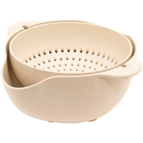 ECO Colander Bowl Set Nestable Design BPA Free Heat Resistant Kitchen Tool Food Safe Easy Storage 1.37qt 1.87qt - Image 2