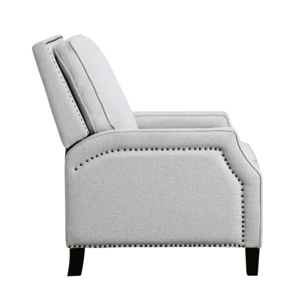 Push Back Reclining Chair Transitional Style Gray Chenille Upholstery 1pc Cushion Seat Modern Living Room Furniture - Image 5