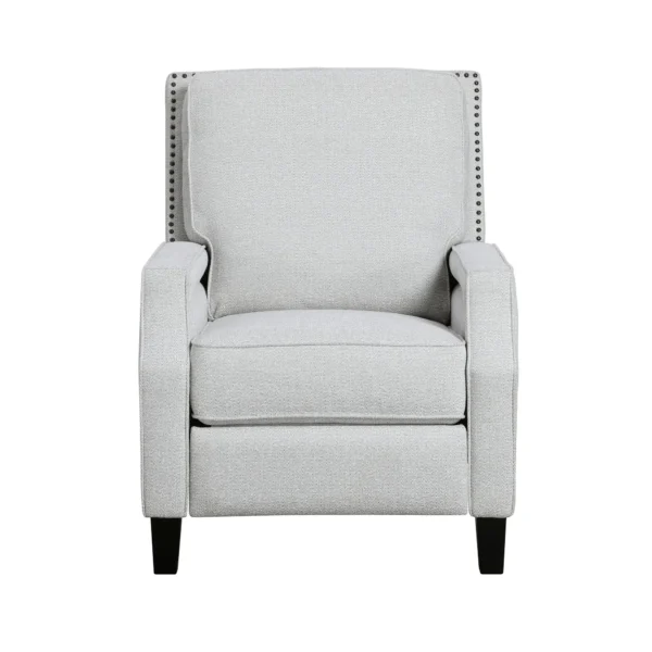 Push Back Reclining Chair Transitional Style Gray Chenille Upholstery 1pc Cushion Seat Modern Living Room Furniture - Image 3