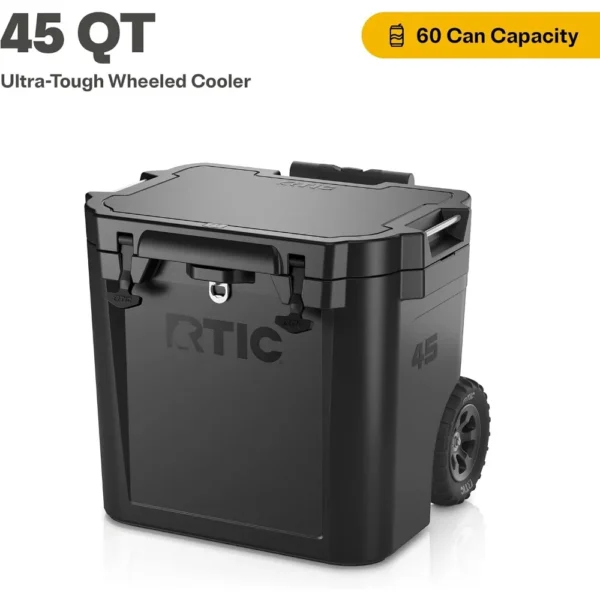 45 QT Wheeled Ultra-Tough Cooler Hard Insulated Portable Ice Chest Box for Beach, Drink, Beverage, Camping, Picnic, Fishing - Image 2
