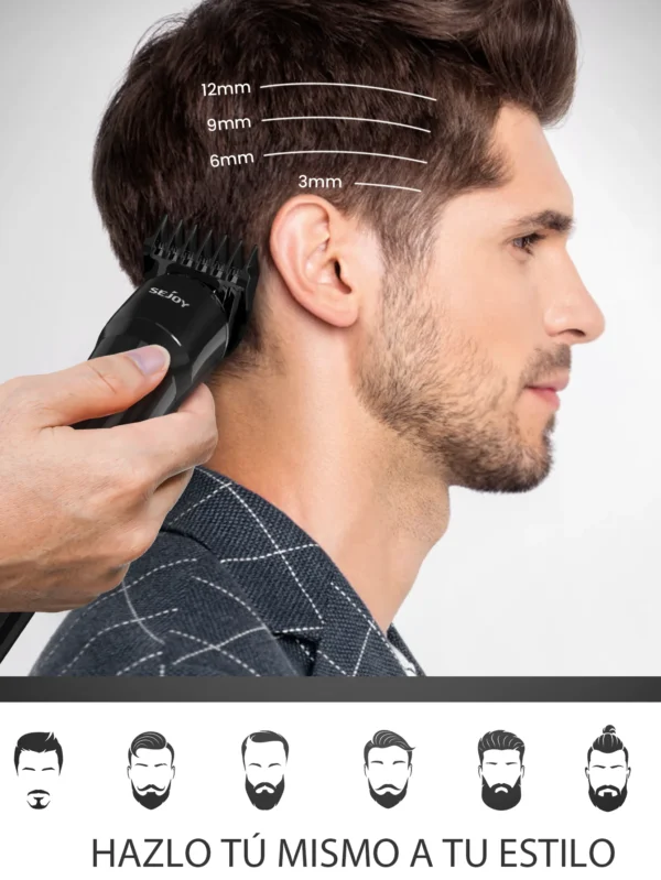 Sejoy Electric Hair Trimmer Kit USB Rechargeable Hair Clipper Professional Barber Adjustable Hair Cutting Machine - Image 2