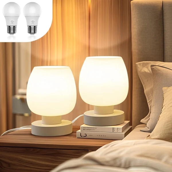 Two suite table lamps, modern creative table lamps, dimmable decorative lights, frosted glass lamps for bedroom bedside - Image 2