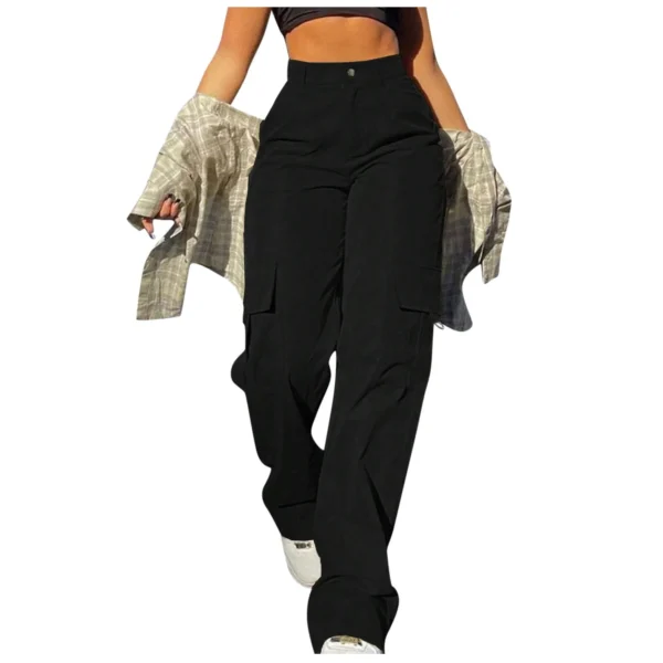 2024 Fashion Harajuku Cotton Linen Trousers Stretch Twill High Waisted Wide Leg Pants Casual Straight Leg Chino Y2k Clothes - Image 10