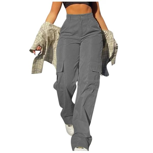 2024 Fashion Harajuku Cotton Linen Trousers Stretch Twill High Waisted Wide Leg Pants Casual Straight Leg Chino Y2k Clothes - Image 11