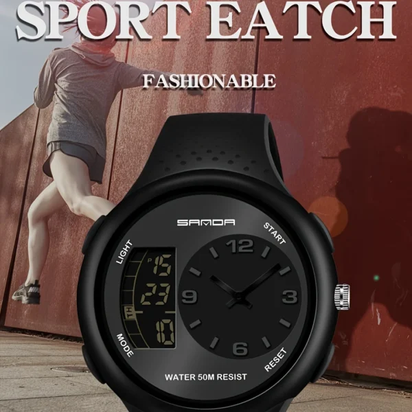Fashionable and Personalized Watch, Electronic Watch with Dual Display, Men's Watch, Fashionable Trend, Luminous Sports Watch - Image 4
