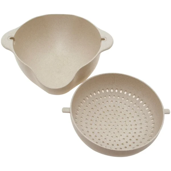 ECO Colander Bowl Set Nestable Design BPA Free Heat Resistant Kitchen Tool Food Safe Easy Storage 1.37qt 1.87qt - Image 6
