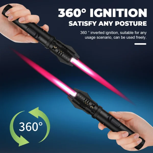 Windproof Turbo Torch Jet Butane Gas Lighter 360 Degree Inverted Ignition Cigar Lighters for Kitchen Candles BBQ Baking Camping - Image 2