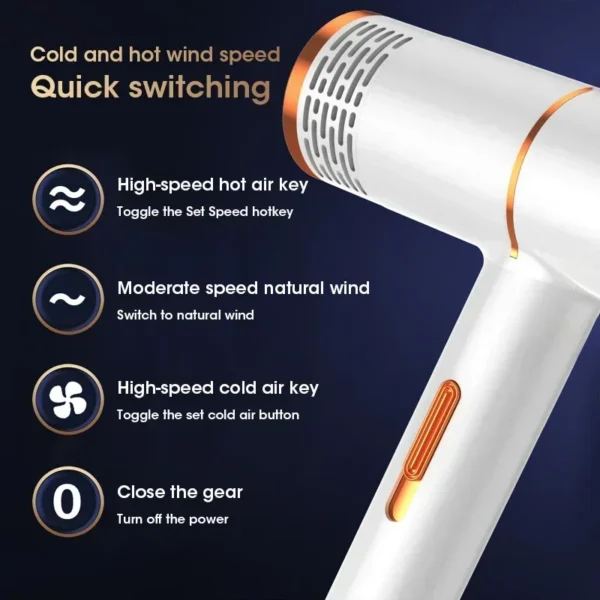 Professional Hair Dryer Strong Wind Salon Dryer Hot Air and Cold Air Wind Negative Ionic Hammer Blower Dry Electric Hair Dryer - Image 4