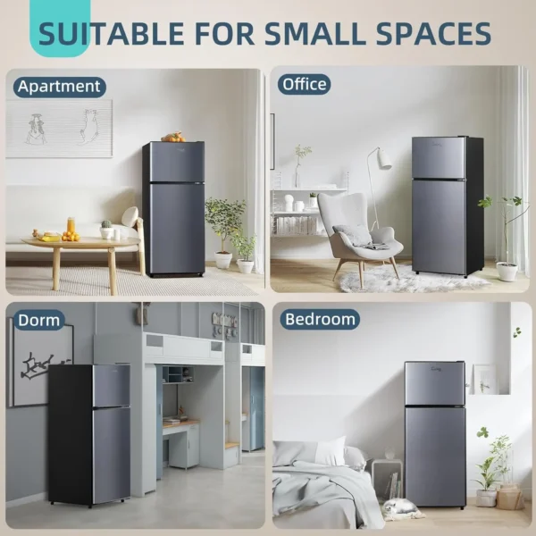 4.2 Cu.Ft Small Refrigerator with Freezer, Mini Fridge Double Door,Energy-Efficient, Large Capacity, Ideal for Office, Dorm - Image 5