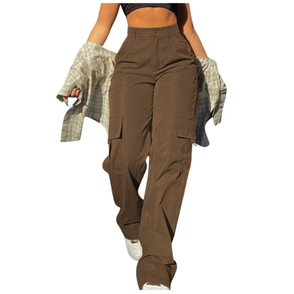 2024 Fashion Harajuku Cotton Linen Trousers Stretch Twill High Waisted Wide Leg Pants Casual Straight Leg Chino Y2k Clothes - Image 14