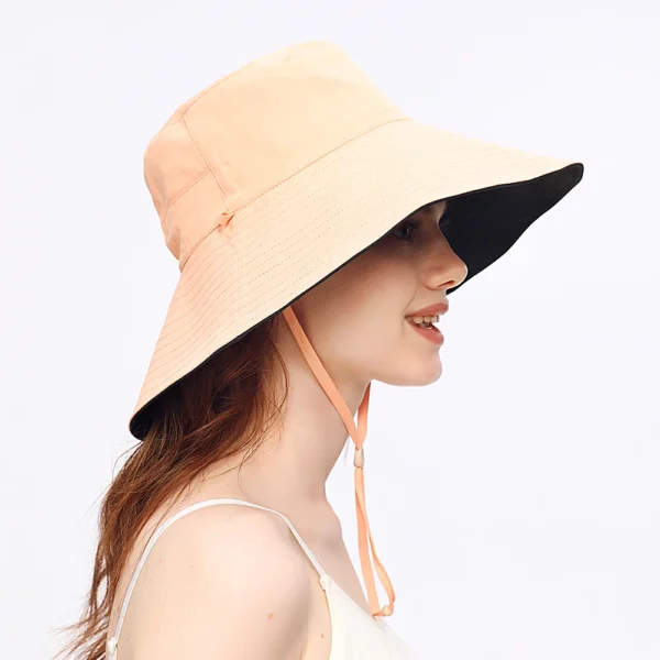 OhSunny Fisherman Hats for Women,Womne's Bucket Sunhat Double-Sided Wearing,UPF50+ Large Brim Hiking Hats with Ponytail Hole - Image 6