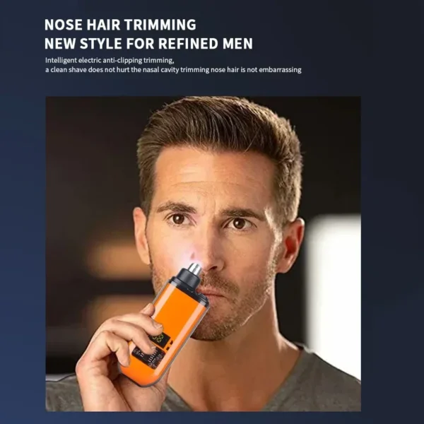 Mini Electric Nose Hair Clipper Rechargeable Multi-kinetic Shaving 2-in-1Unisex Fully Automatic Washable Shaving Nose Trimmer - Image 6