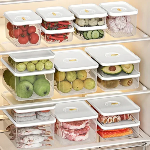 Lunch Meat Container For Refrigerator Cheese Keeper Box Salami Cold Cut Meat Turkey Sausage Transparent Food Freshness Organizer - Image 3
