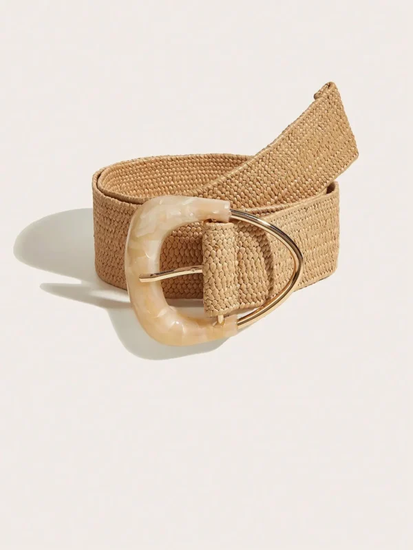 1PC Boho Summer Elastic Wide Waist Belt Women's Decorative Woven Belt for Dresses Suits Beach Vacation Casual Outfits - Image 3