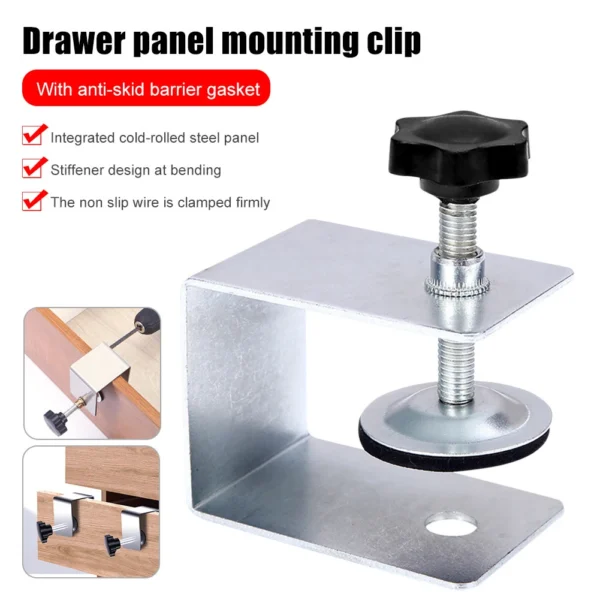 1/2pcs Stainless Steel G-shaped Drawer Panel Mounter Clip Drawer Front Installation Clamp Hardware Durable DIY Woodworking Tools - Image 2