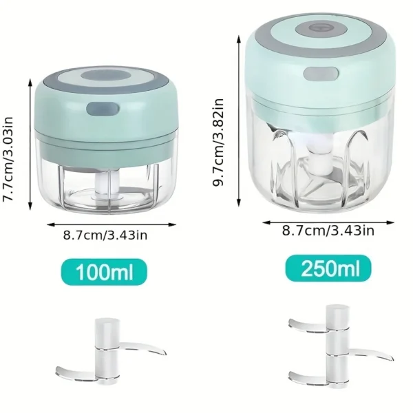 USB Mini Food Processor 250ml - Electric Chopper for Garlic, Veggies, Meat, Nuts, Herbs | Portable Kitchen Gadget for Home, Trav - Image 3