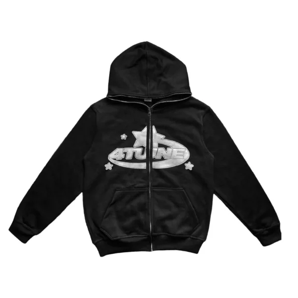 Zip Up Hoodies Y2k Cardigan New In Sweatshirts Warmth 4tune Letter Print Sweatshirts Trend Casual Hip Hop Hooded Mens Clothing - Image 6