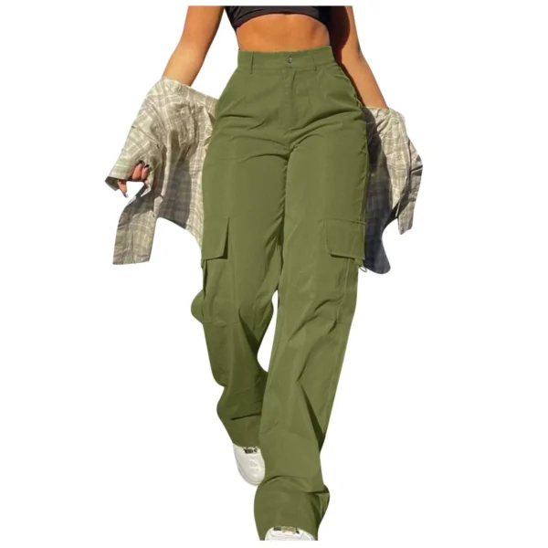 2024 Fashion Harajuku Cotton Linen Trousers Stretch Twill High Waisted Wide Leg Pants Casual Straight Leg Chino Y2k Clothes - Image 13