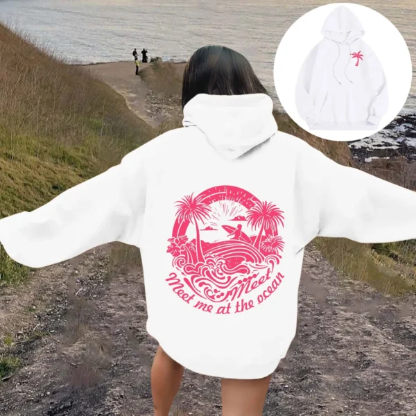 Women's Letter Graphics Printed Hoodie Autumn Winter Hoodies Long Sleeved Pockets Pullover Casual Streetwear Sweatshirts - Image 4