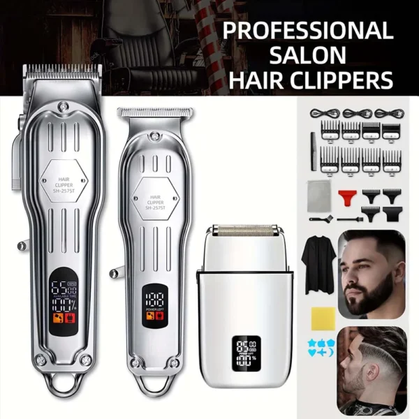 Professional Hair Clippers/Hair Trimmer/Beard Shaver Kit for Men Barber Clipper Hair Cutting Kit Gifts for Men - Image 3