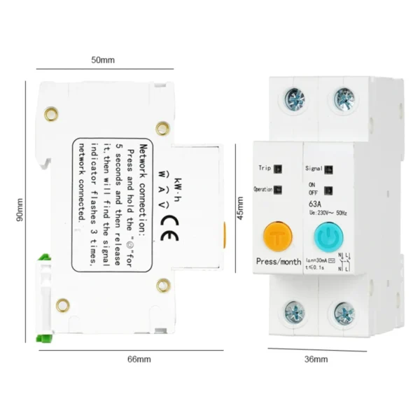 Advanced Intelligent Ewelink WIFI Smart Energy Meter with Kwh Metering, Leakage Protection, and Monitoring for Efficient Smart H - Image 5
