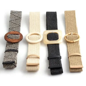 Straw Woven Belt Bohemian Beach Waist for Summer Dress for Slimming Elastic Waist Accessory