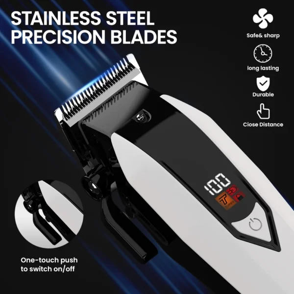 Sejoy Cordless Hair Clippers for Men Trimmers Set for Barber with LED Display Professional Slick Hair Cut Self-Sharpening Blades - Image 5