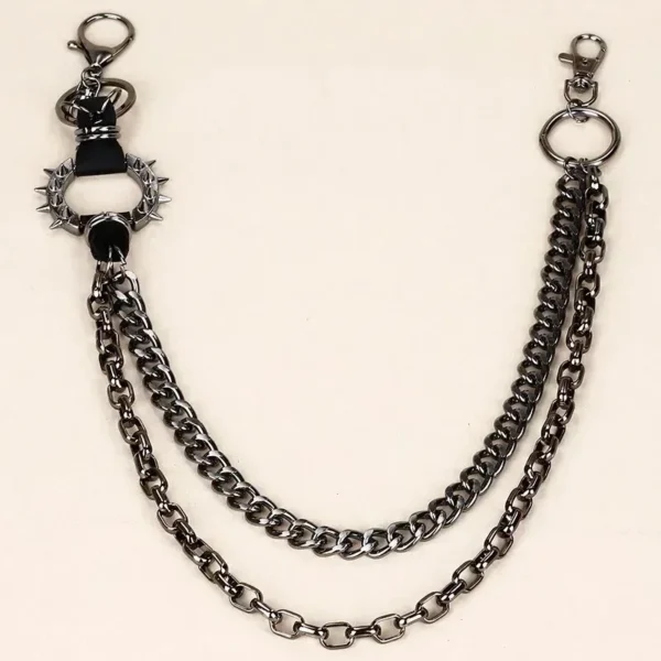 Punk Waist Chains, Spiked Hip Hop Trouser Chains, Retro Metal Belts for Pants, Handbag & Apparel Decoration, Rock Style