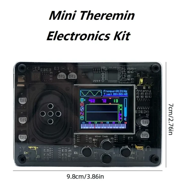 Mini Theremin Electronics Kit with Screen Display Retro Audio Player Electronic Creative Musical Instrument for Music Lover - Image 6