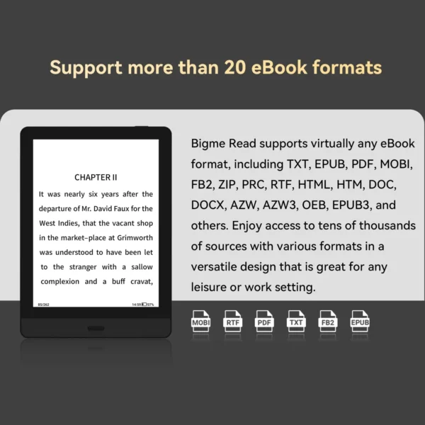 Bigme Read ebook reader, 6'' e-ink screen electronic book, Android system,support google play, Eink screen ebook tablet - Image 5