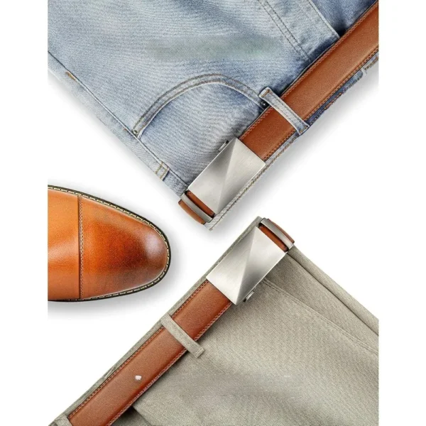 Mens Belt Leather Ratchet Belt - Customizable Fit, Effortless Style (35mm) - Image 2
