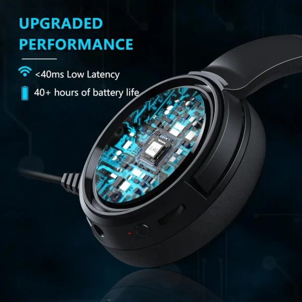BINNUNE 2.4G Wireless Gaming Headset for PS5 PS4 PC NS Bluetooth USB Gamer Headphones with Noise Canceling Mic Work Earpones - Image 6