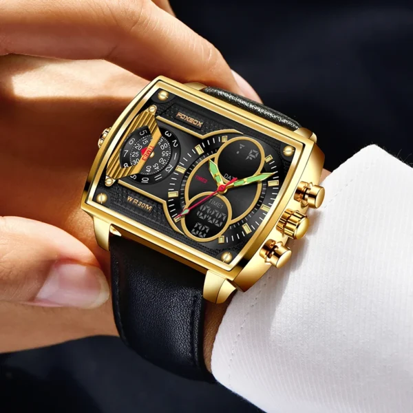 LIGE Digital Men's Watches Fashion Square Military Stainless Casual Sports Quartz Electronic Watch Waterproof Male Alarm Clocks - Image 6