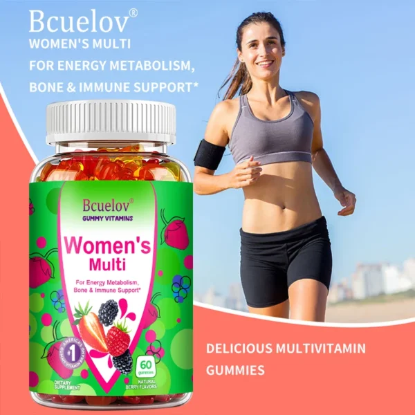 Women's Multivitamin Gummies - Energy, Mood, Hair Care, Skin Care, Support Energy Metabolism, Bone and Immune Health - Image 3