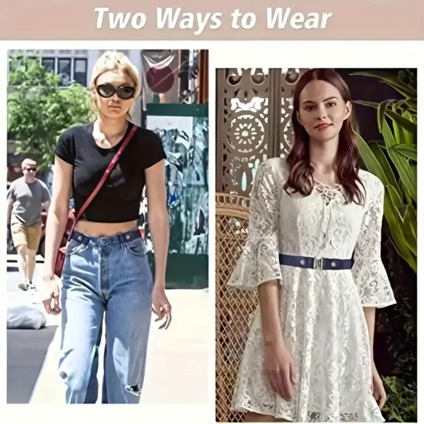 Traceless Invisible Elastic Belt Women's Belt Jeans Pants Men's Elastic Belt - Image 3