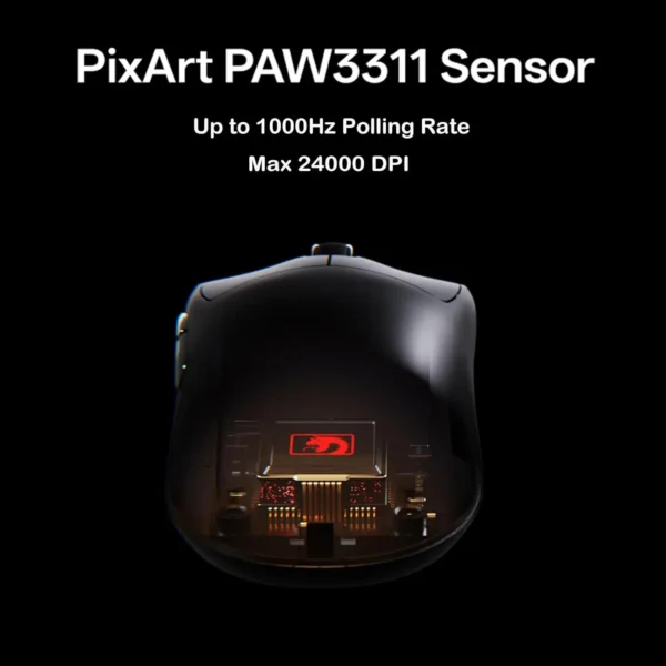 MAMBASNAKE M4 Wireless Gaming Mouse, 52g Lightweight BT/2.4Ghz/Wired Computer Mouse, PAW3311 24K DPI Optical Sensor - Image 2