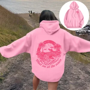 Women's Letter Graphics Printed Hoodie Autumn Winter Hoodies Long Sleeved Pockets Pullover Casual Streetwear Sweatshirts