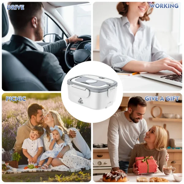 65W 1.5L Electric Lunch Box Food Warmer Portable Food Heater for Car Or Home - Leak Proof, Lunch Heating Microwave for Truckers - Image 3